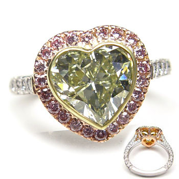 View 3.01ct Green Diamond Ring