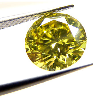 View 2.1 ct. Round Fancy DEEP g. Yellow
