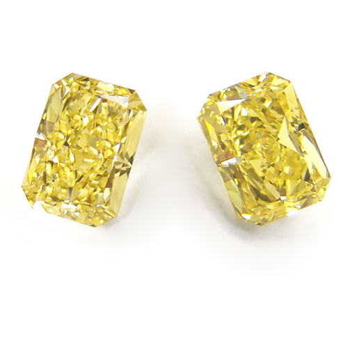 View 2.01 ct. Radiant Fancy Intense Yellow (Pair)