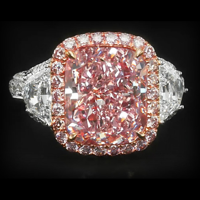 View 8.21 ct. Cushion Fancy Pink