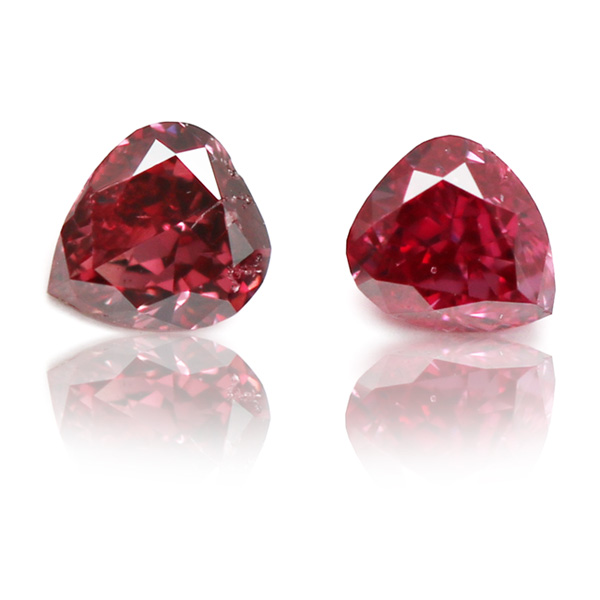 0.11 Heart Shape Fancy Red (Pair)