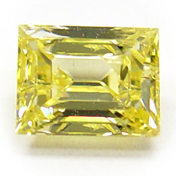 View 0.84 ct. Emerald Cut Fancy Intense Yellow