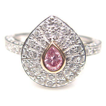 View .20ct Fancy Intense Pink Ring