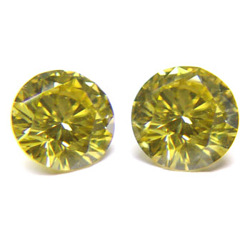 View 2.49 ct. Round Fancy Deep b. Yellow (Pair)