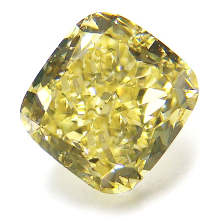 View 0.9 ct. Cushion Fancy Yellow