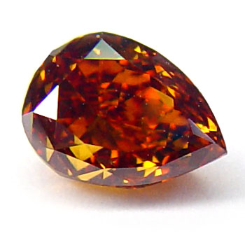 View 0.62 ct. Pear Shape Fancy Deep Reddish Orange