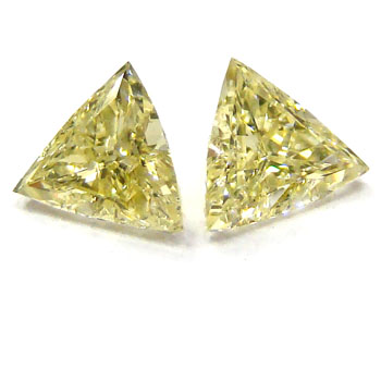 View 0.66 ct. Triangular Fancy Yellow (Pair)