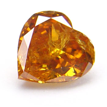 View 0.49 ct. Heart Shape Fancy Vivid Y. Orange