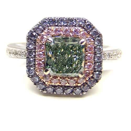 View 1.36ct Fancy g. Green Ring