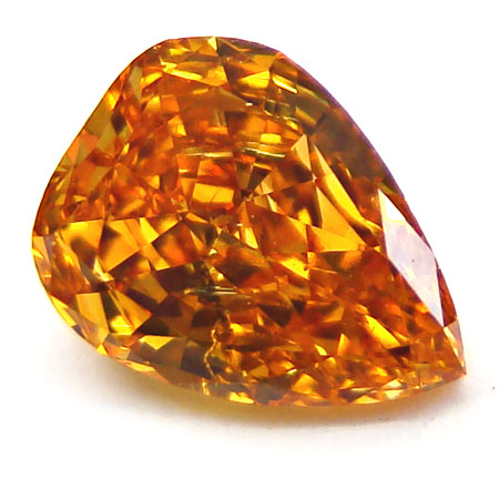 View 0.85 ct. Pear Shape Fancy Vivid y. Orange