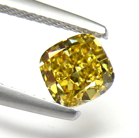 View 1.01 ct. Cushion Fancy Deep b. Yellow