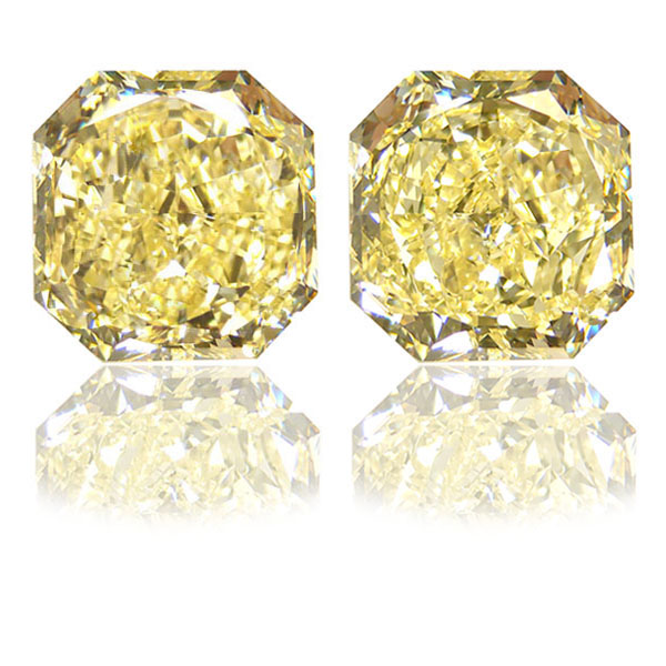 View 18.37tcw Fancy Yellow Diamond Earrings (Flawless)