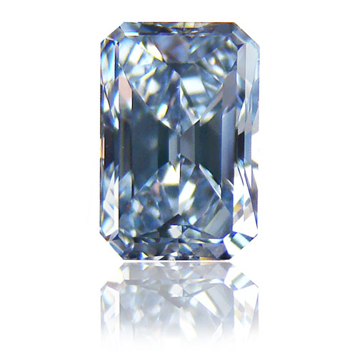 View 0.87 ct. Emerald Cut FANCY INTENSE BLUE