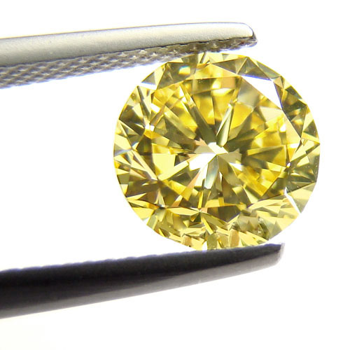 View 1.34 ct. Round Fancy Intense Yellow