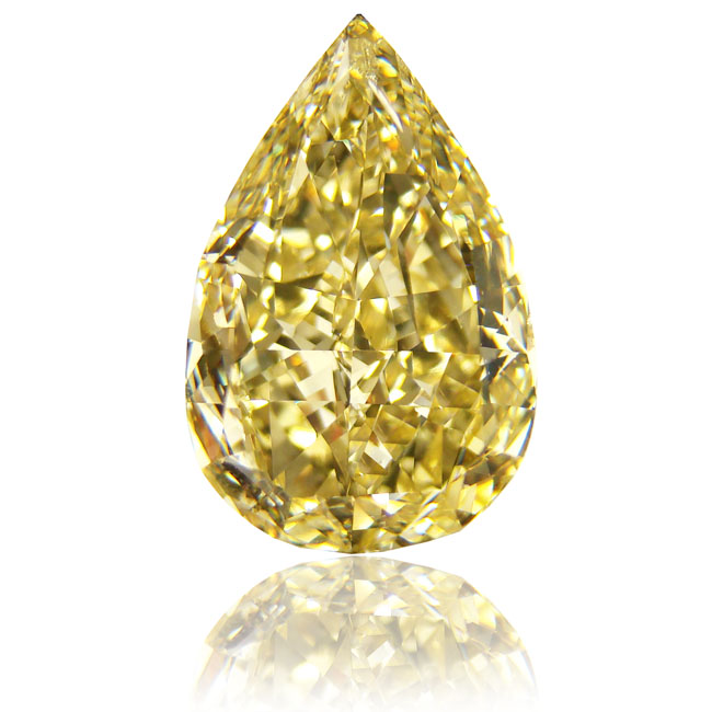 View 10.03 ct. Pear Shape Fancy Intense Yellow