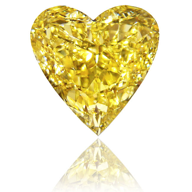 View 5.04 ct. Heart Shape Fancy Vivid Yellow