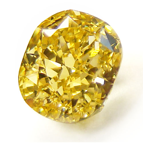 View 1.02 ct. Cushion Fancy Vivid Yellow (Flawless)