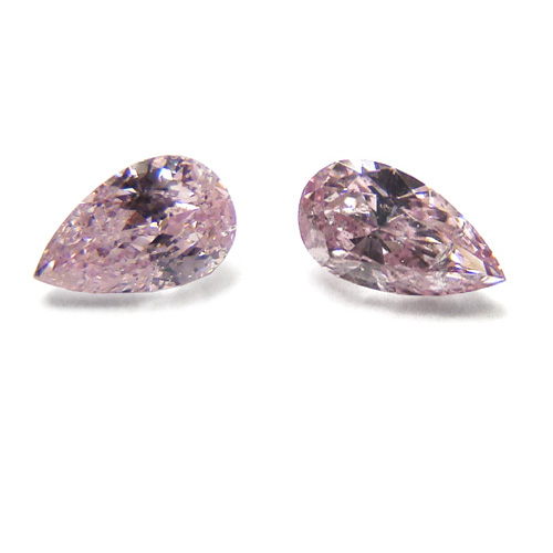 View 0.29 ct. Pear Shape Fancy Purplish Pink (Pair)