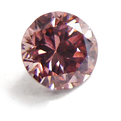 View 0.47 ct. Round Fancy Orangy Pink