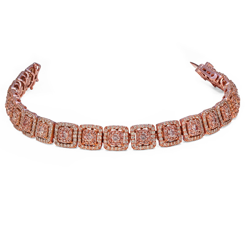 View 5.89 ct. Round Pink Diamond Bracelet