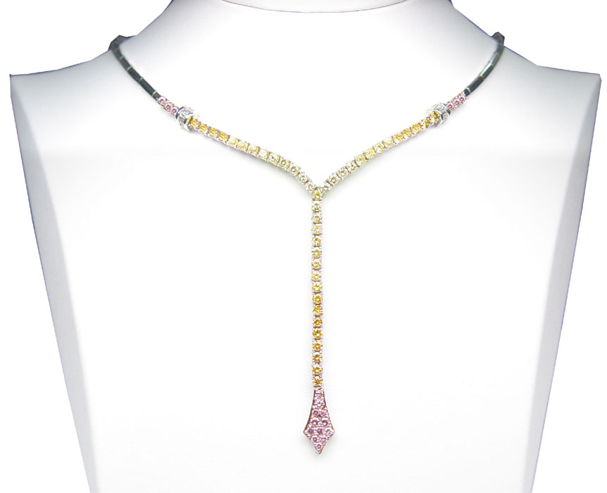 View Fancy Color Diamond Drop Necklace