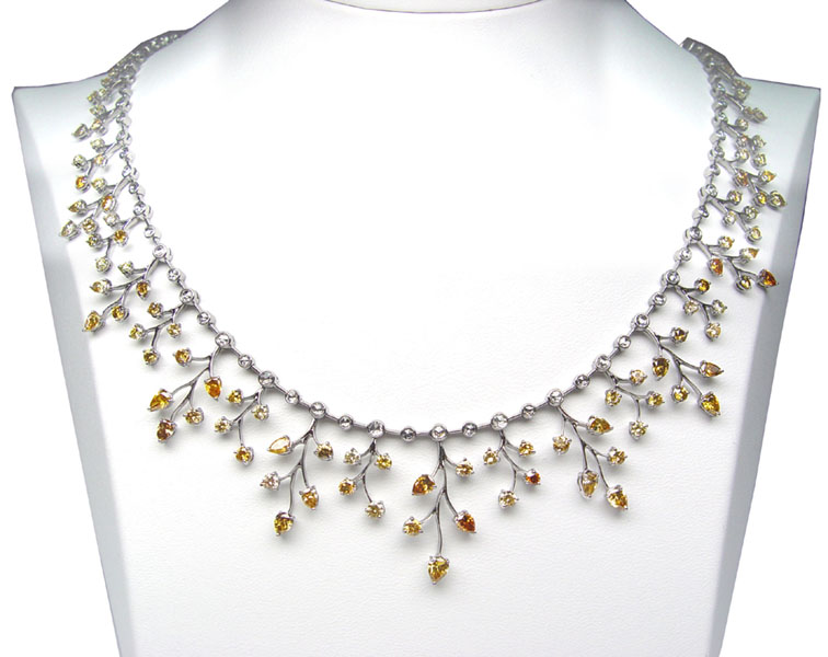 View An Elegant Multi-Color diamond necklace