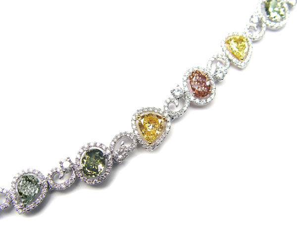 Multicolored Diamond Bracelet | Fancy diamonds, Diamond bracelet, Diamond  jewelry